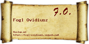Fogl Ovidiusz névjegykártya